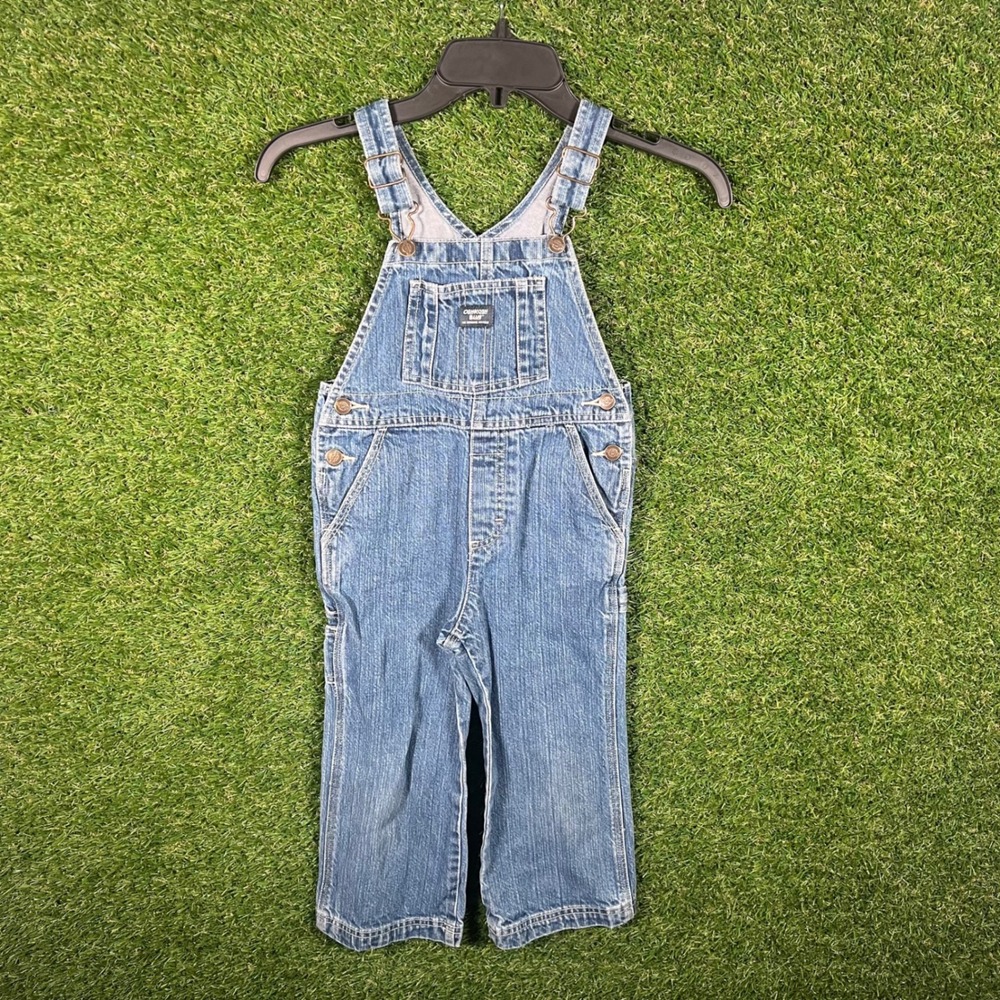 OshKosh B'gosh Blue Denim Overalls Kids Size 3T‎ Adjustable Straps